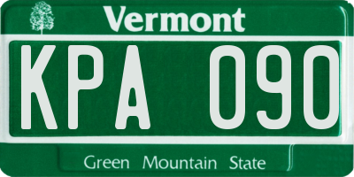 VT license plate KPA090
