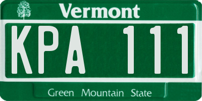 VT license plate KPA111