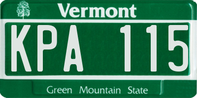 VT license plate KPA115