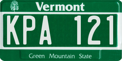 VT license plate KPA121