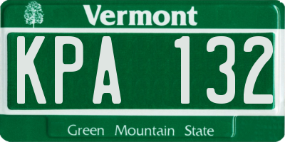 VT license plate KPA132