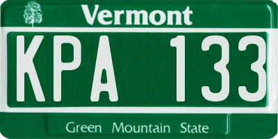 VT license plate KPA133