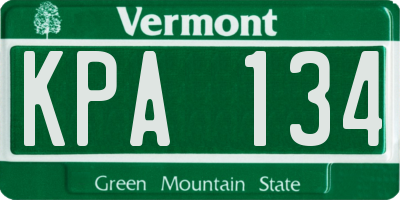 VT license plate KPA134