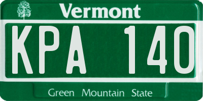 VT license plate KPA140