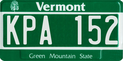 VT license plate KPA152