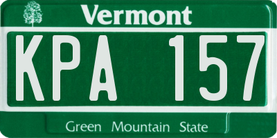 VT license plate KPA157