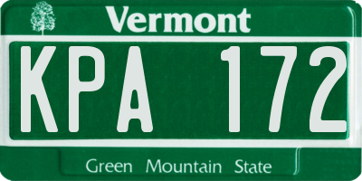 VT license plate KPA172