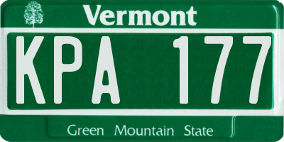 VT license plate KPA177