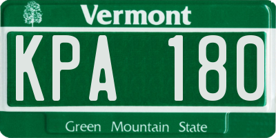 VT license plate KPA180