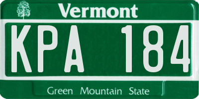 VT license plate KPA184