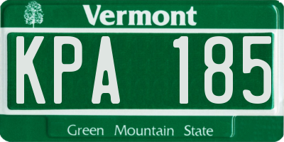 VT license plate KPA185