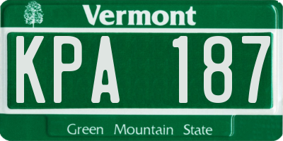 VT license plate KPA187