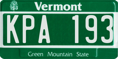 VT license plate KPA193