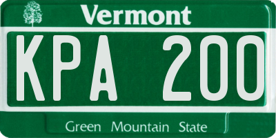 VT license plate KPA200