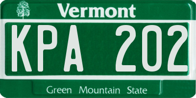 VT license plate KPA202