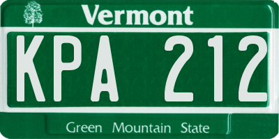 VT license plate KPA212