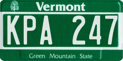 VT license plate KPA247