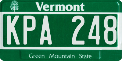 VT license plate KPA248