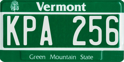VT license plate KPA256