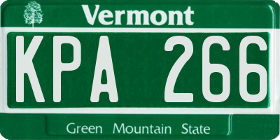 VT license plate KPA266