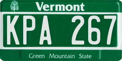 VT license plate KPA267