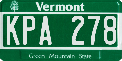 VT license plate KPA278