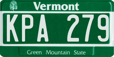 VT license plate KPA279