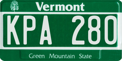 VT license plate KPA280
