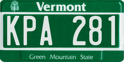 VT license plate KPA281