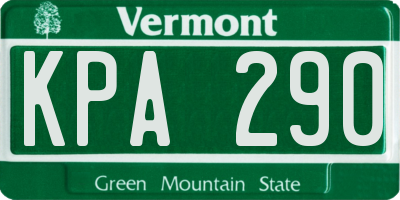 VT license plate KPA290
