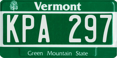 VT license plate KPA297