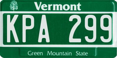 VT license plate KPA299