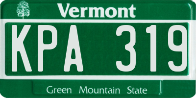 VT license plate KPA319