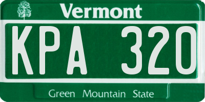 VT license plate KPA320