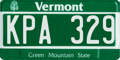 VT license plate KPA329