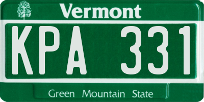 VT license plate KPA331