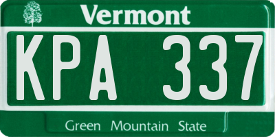 VT license plate KPA337