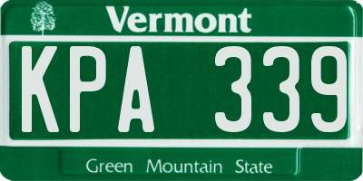 VT license plate KPA339
