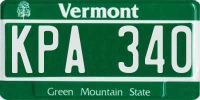 VT license plate KPA340