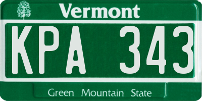 VT license plate KPA343