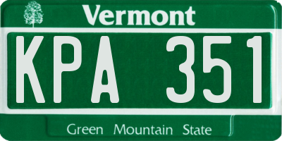 VT license plate KPA351