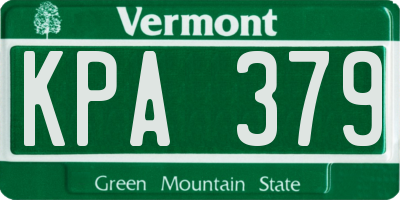 VT license plate KPA379