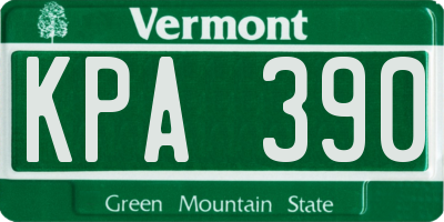 VT license plate KPA390