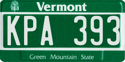 VT license plate KPA393