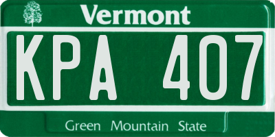VT license plate KPA407