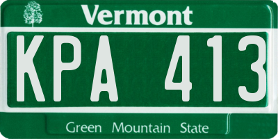 VT license plate KPA413