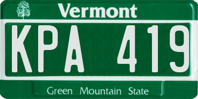 VT license plate KPA419