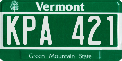 VT license plate KPA421
