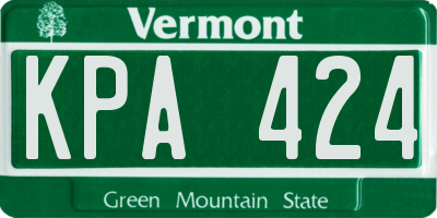 VT license plate KPA424