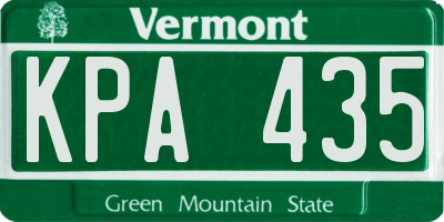 VT license plate KPA435
